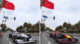 Formula 1 pilotlarından saygı sürüşü