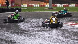 Tuzla Karting Pisti'nde yağmur altında müthiş yarış